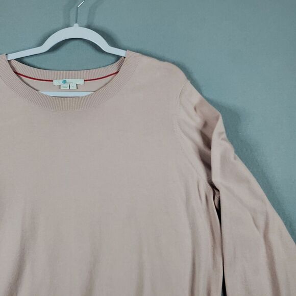 BODEN Eldon Crew Neck Long Sleeve Button Cuff Sweater Cotton Blend Blush - Picture 2 of 10